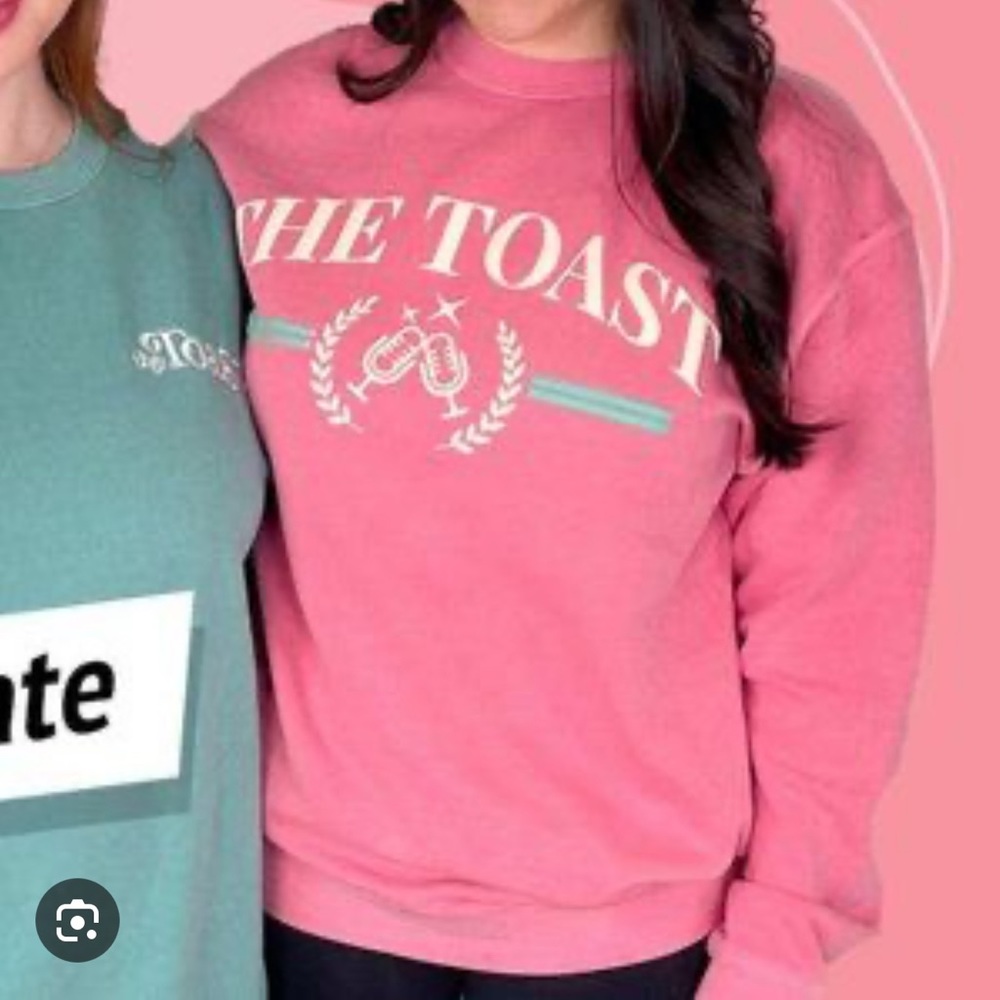 THE TOAST PODCAST TOAST MERCH PINK CREWNECK
